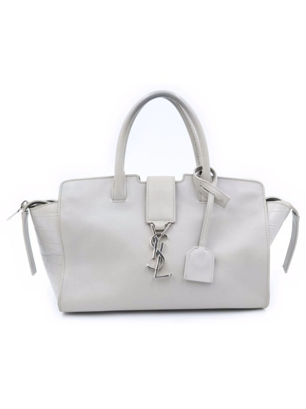 Saint Laurent Paris Baby Downtown Cabas 2-Way Shoulder Bag Gray